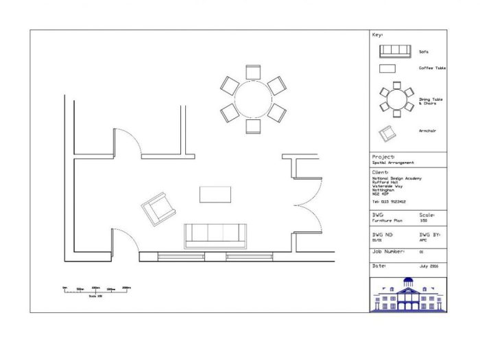 Interior autocad 3d drawing 2d scene process