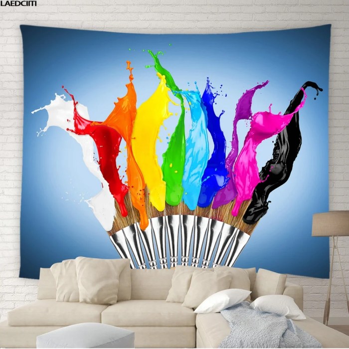 Above bed wall decor modern