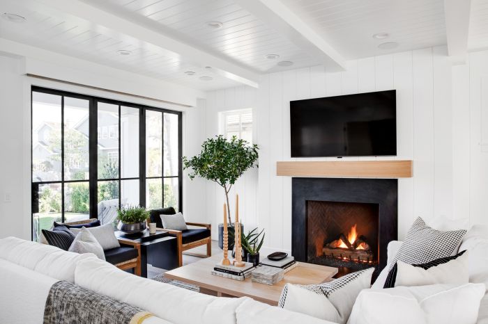 Above fireplace decor modern