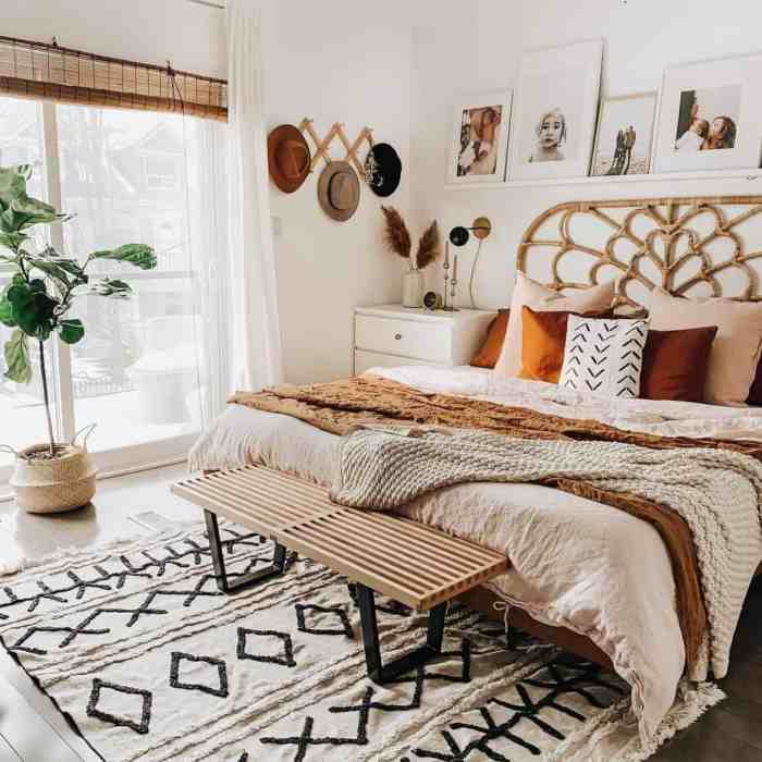 Boho chic modern bohemian bedroom decor