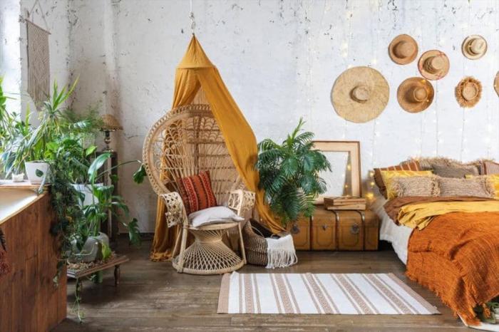 Boho modern bedroom decor